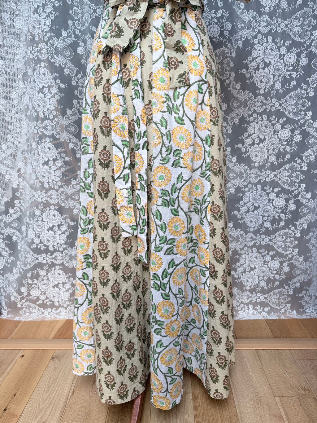 The Goldie | Handmade Block Print Wrap Skirt