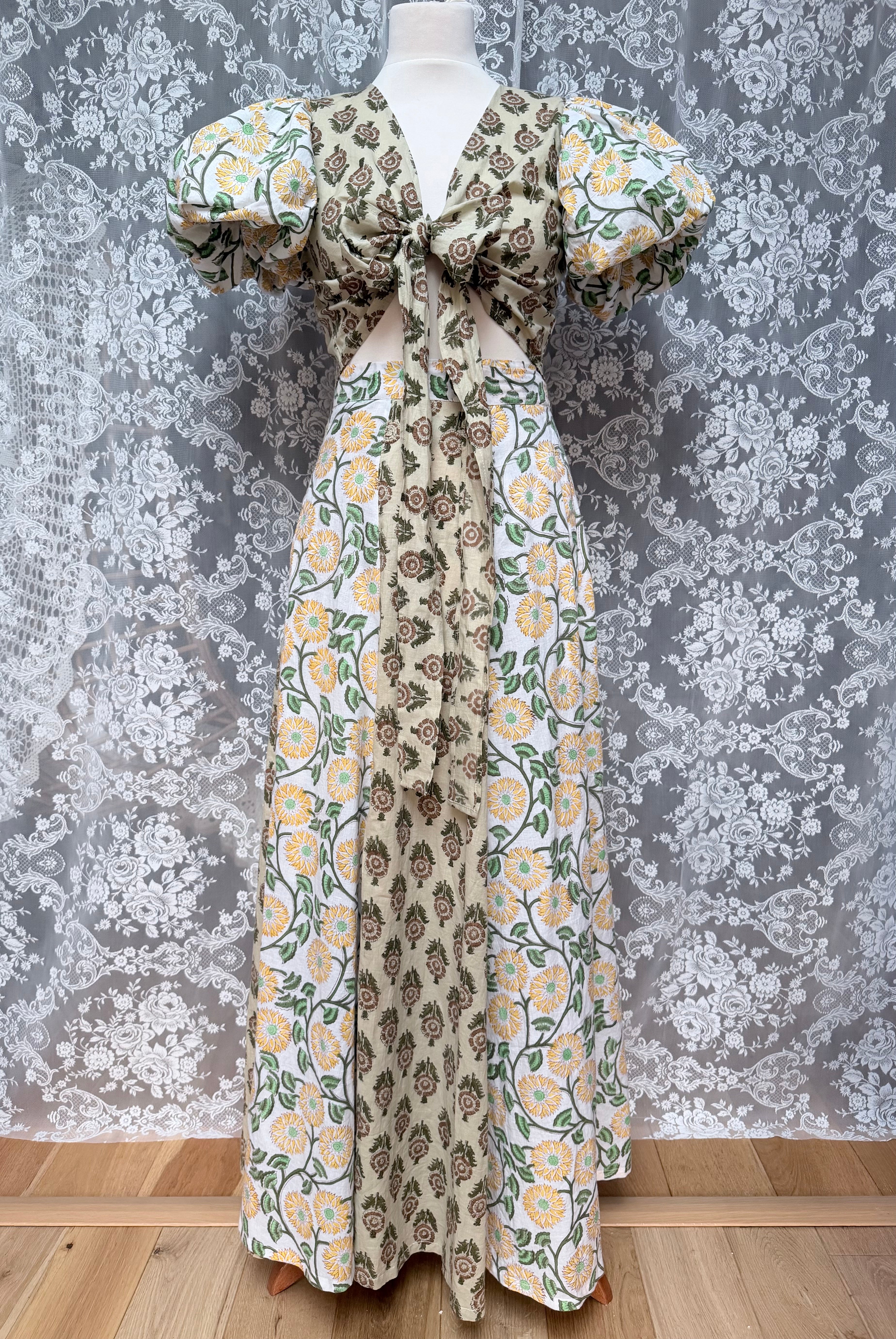 The Goldie | Handmade Block Print Wrap Skirt
