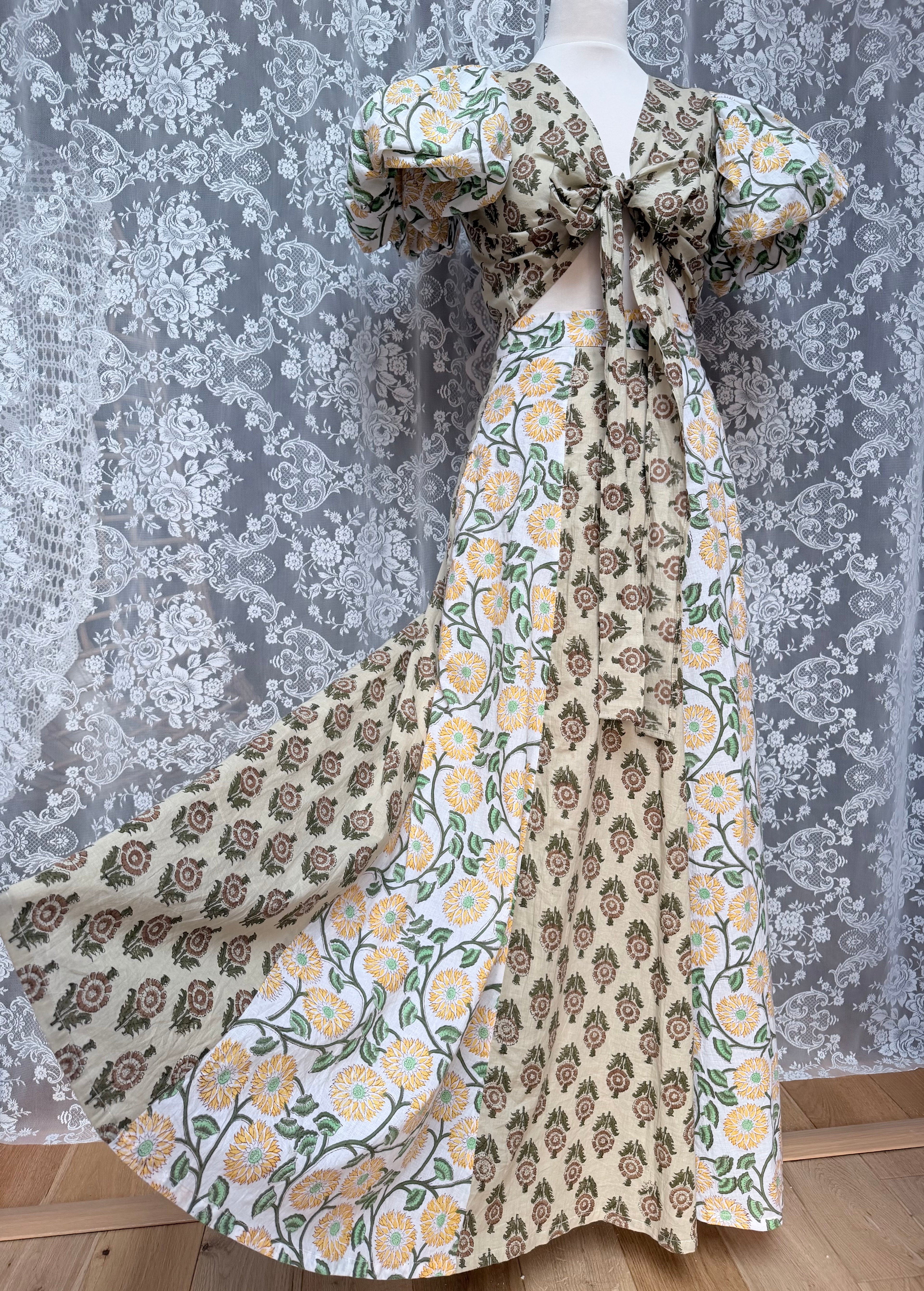 The Goldie | Handmade Block Print Wrap Skirt