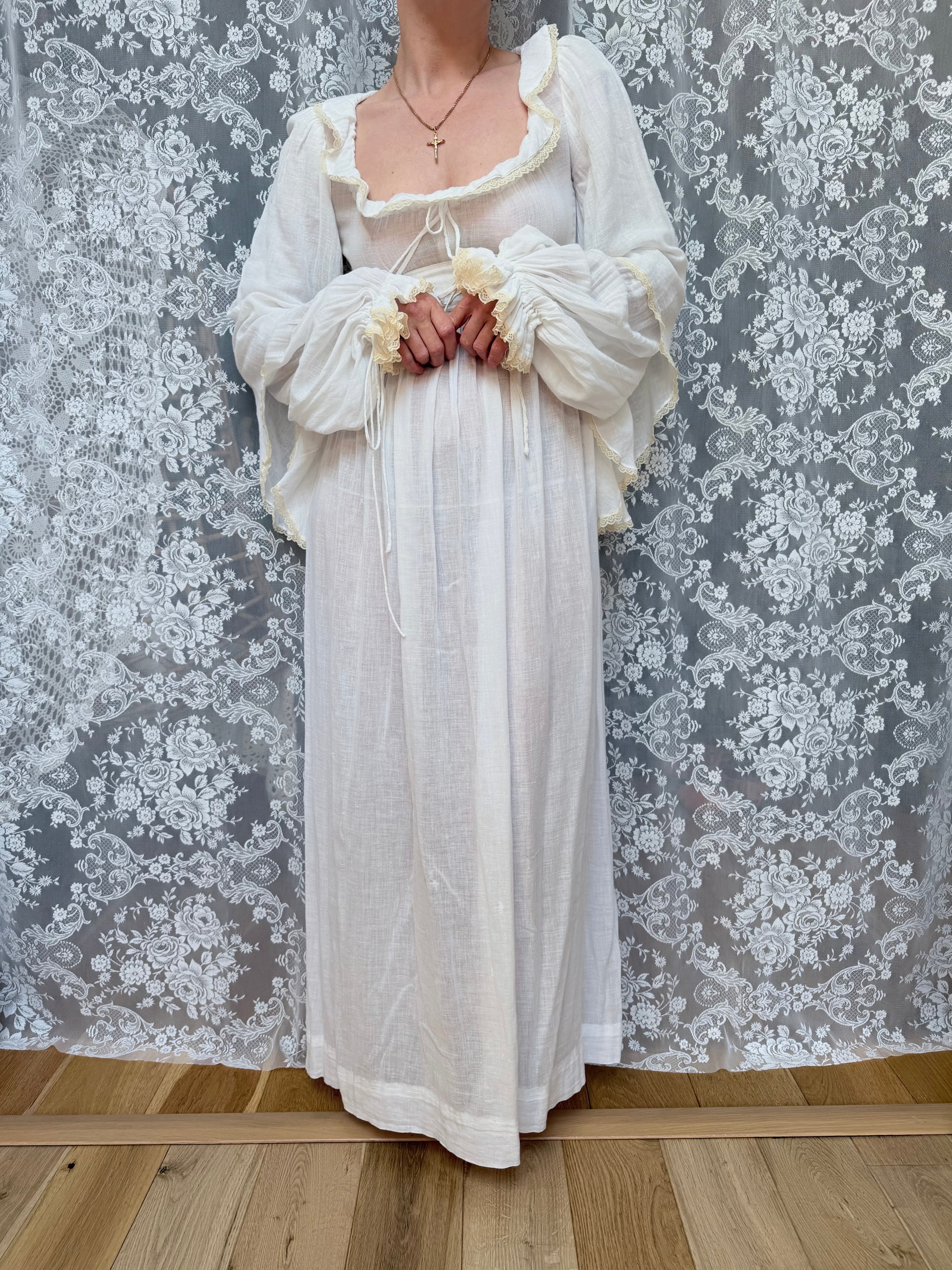 Vintage Rare 1970s BIBA White Cotton Dress