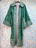 The Agatha Long Jacket in Emerald Green Velvet | Antique-Inspired & Traditionally Made