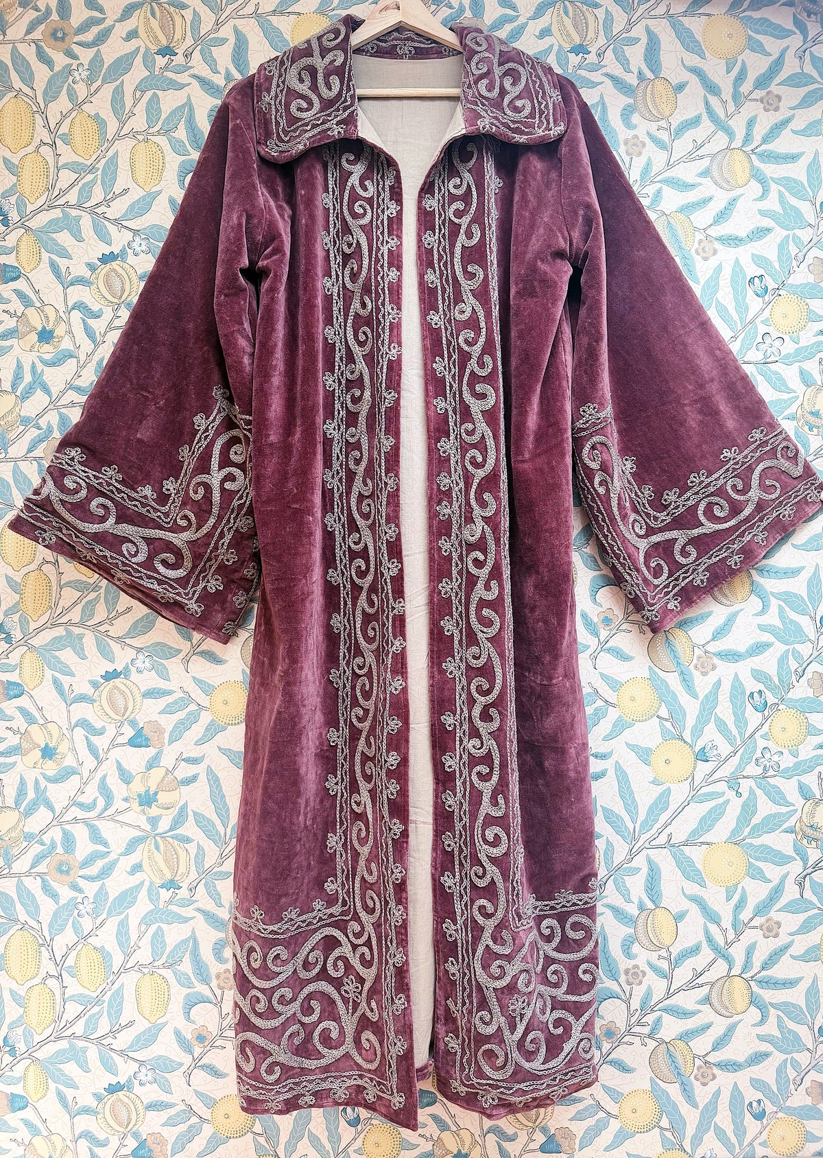 The Agatha Long Jacket in Burgundy Velvet | Antique-Inspired & Traditionally Made