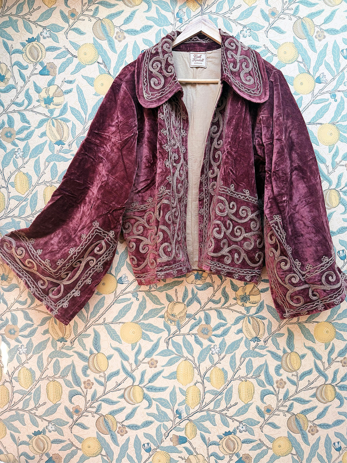 The Agatha Cropped Jacket in Burgundy Velvet | Antique-Inspired & Traditionally Made